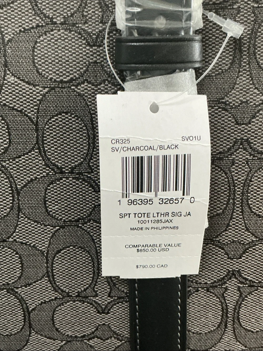 Coach Men’s Messenger Tote in Charcoal and Black